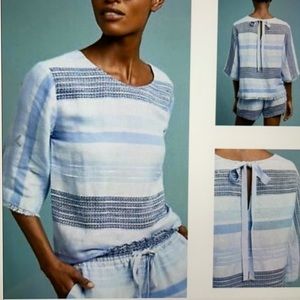 - ANTHROPOLOGIE CLOTH & STONE stripe tie back top M